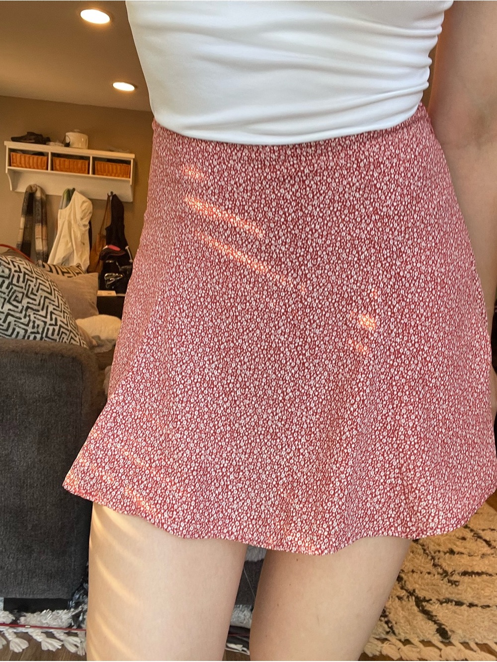 Abercrombie & Fitch Pink Ditsy Floral Mini Skirt